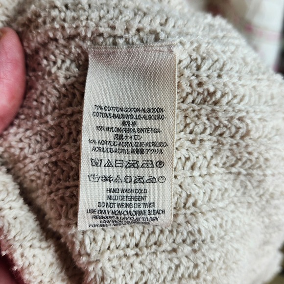 Free People Open Front Cardigan Sweater Knit Pockets Long Sleeve Beige XS/S - Picture 5 of 5